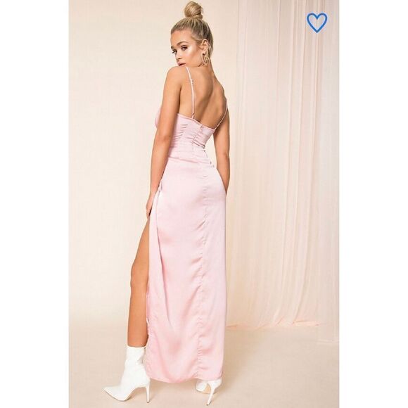 Superdown Blake High Slit Slip Maxi Dress‎ in Pink Size XXS - Picture 2 of 14